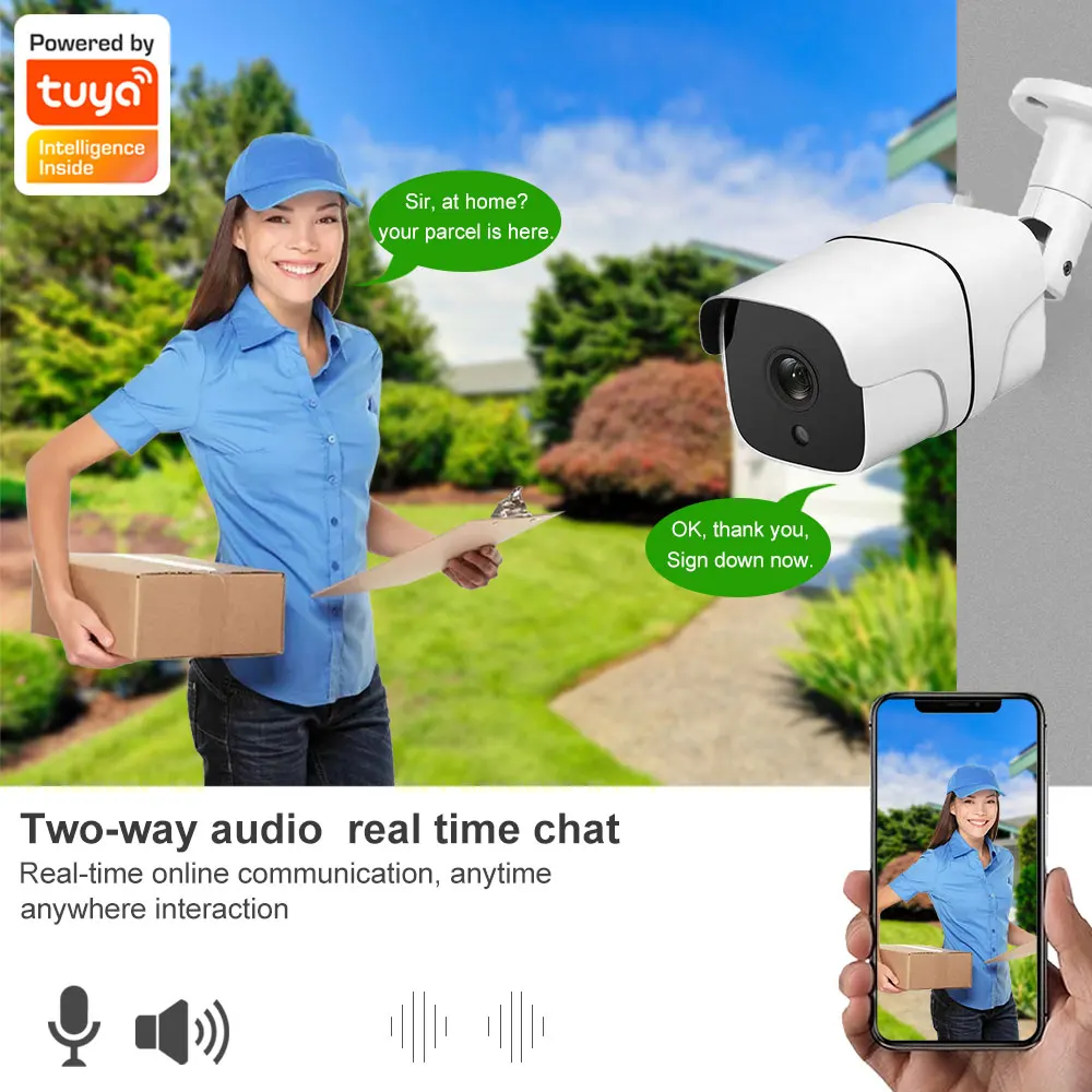 Tuya 5MP Wifi IP Camera Outdoor Wireless CCTV Bullet Security Camera Ai Human Detect HD Color IR Night Vision Audio Surveillance
