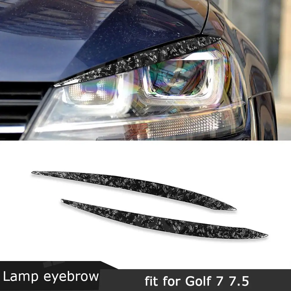 

Front Bumper Eyelids Eyebrow Headlight Covers for Volkswagen VW Golf 7 7.5 VII MK7 MK7.5 2013 - 2018 Forged Carbon Fiber