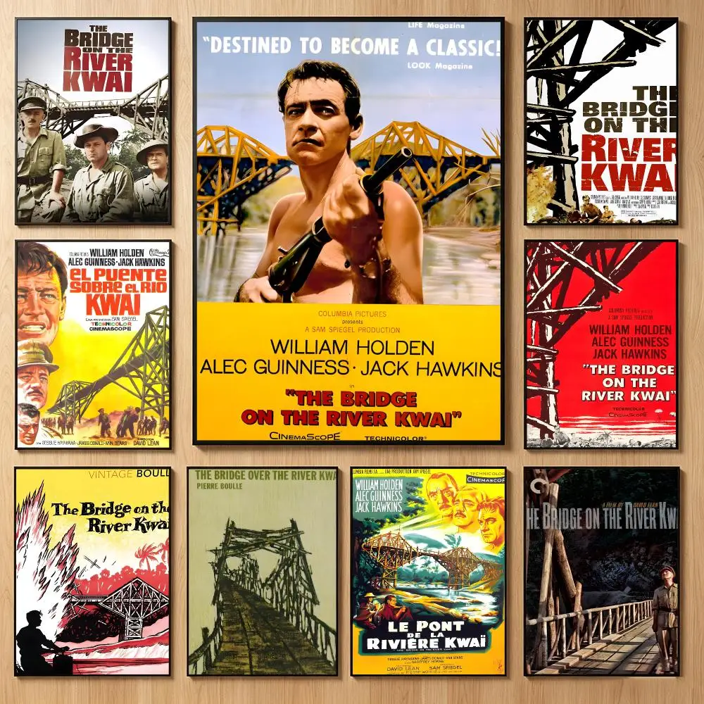 Epic War Movie T-The Bridge on the River Kwai Poster Classic Self-Adhesive PP Wall Sticker for Living Room Bar Decor Gift