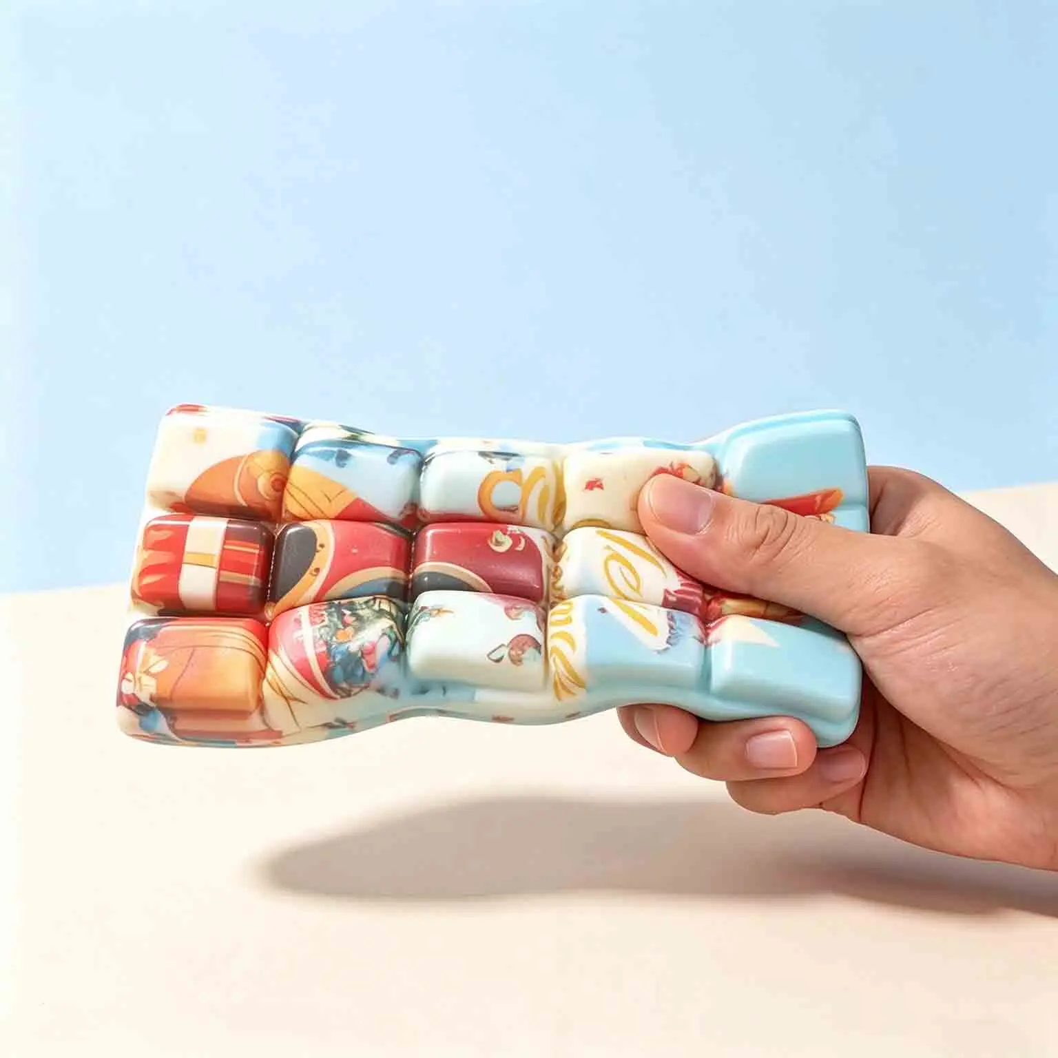 1/3/6PCS Christmas Large Bar Chocolate PU Slow Rising, Multi-color Fidget Stress Relief Fake Food Squishy Squishies Fidget Toy