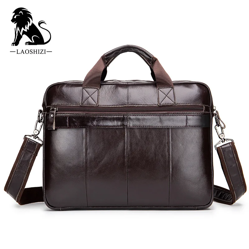 Cowhide men's official document bag, top layer, cowhide men's computer bag, business and leisure large capacity handbag