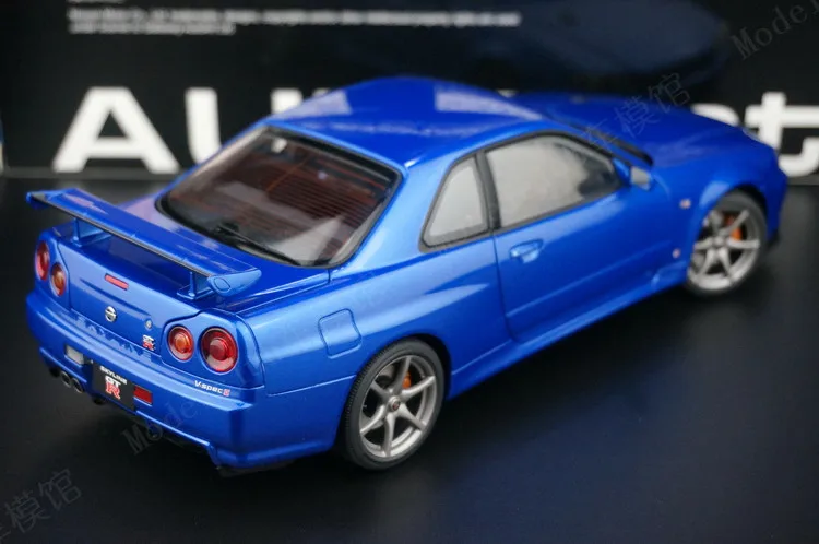 Autoart 1:18 Skyline R34 GTR V-Spec II JDM Simulation Limited Edition All Open Alloy Metal Static Car Model Toy Gift