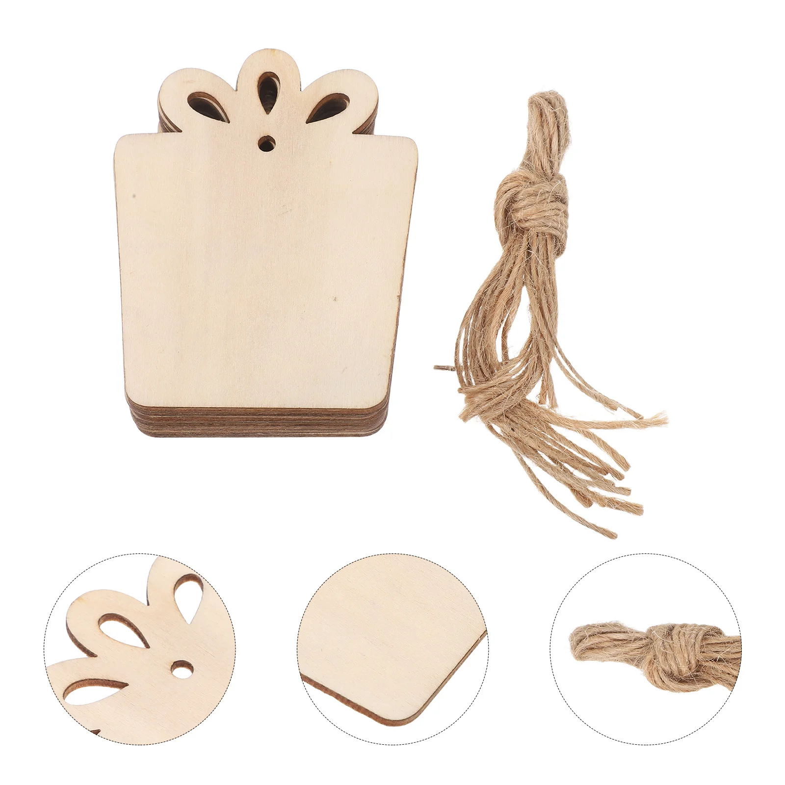 

100Pcs Wooden Christmas Ornament Slices Unfinished Blank Smooth Wood Circles for DIY Crafts Painting Present Bag Embellishments