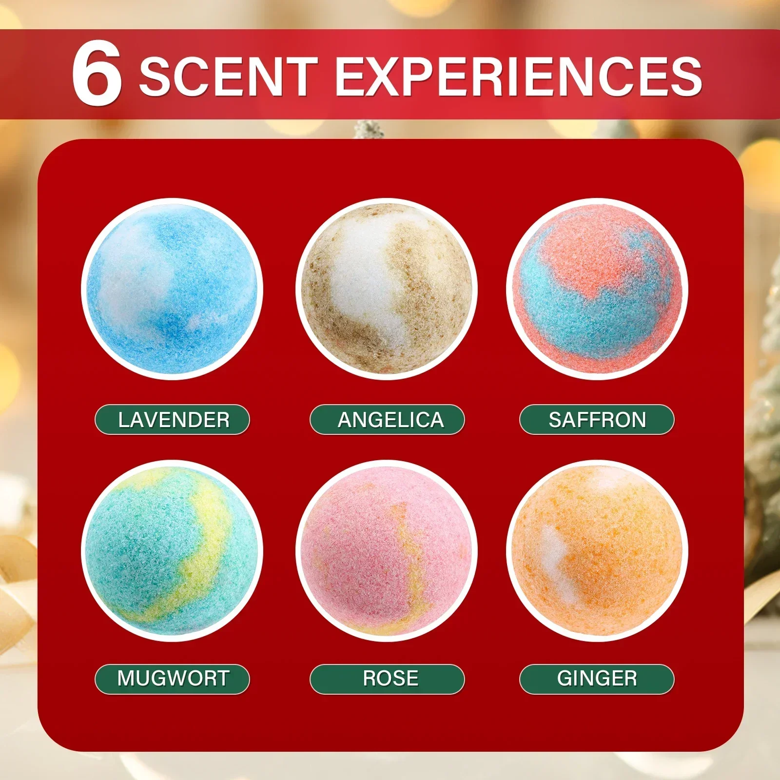 

Christmas Gift Box Set Sea Salt Bath Ball for Healing Skin and Regulating Oil Fragrance Bathroom Spa Sea salt bath ball