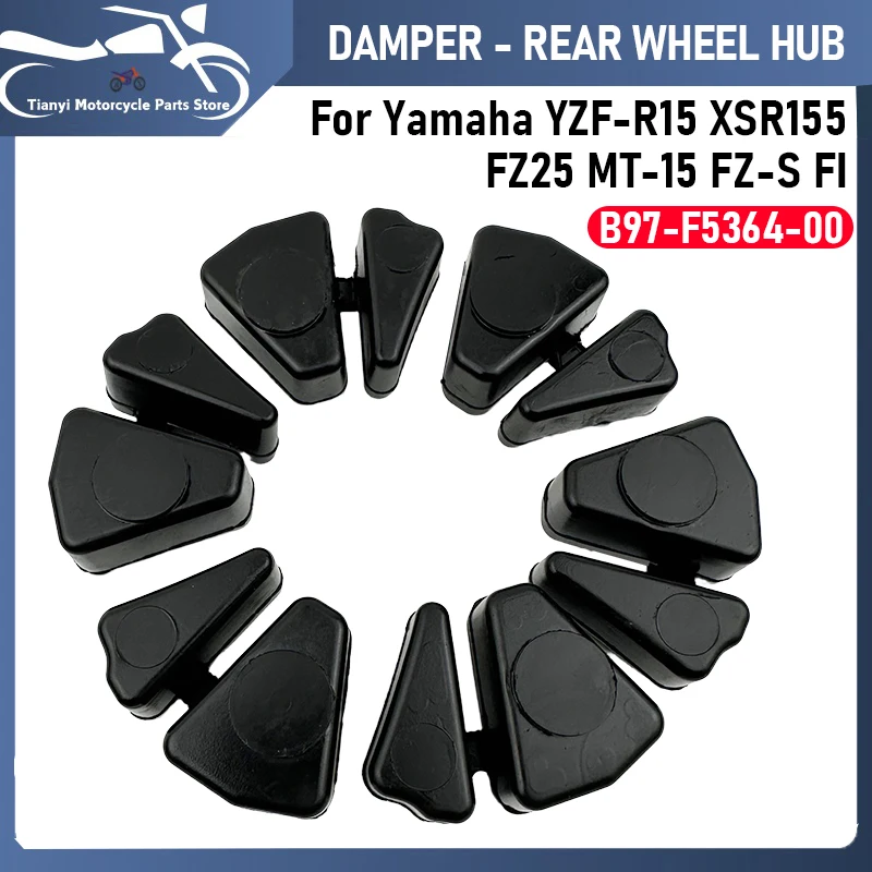 6 PCS Motorcycle Rear Wheel Sprocket Hub Damper Rubber B97-F5364-00 for Yamaha YZF-R15 YZF155 XSR155 MTM155 FZ25 MT-15 FZ-S FI