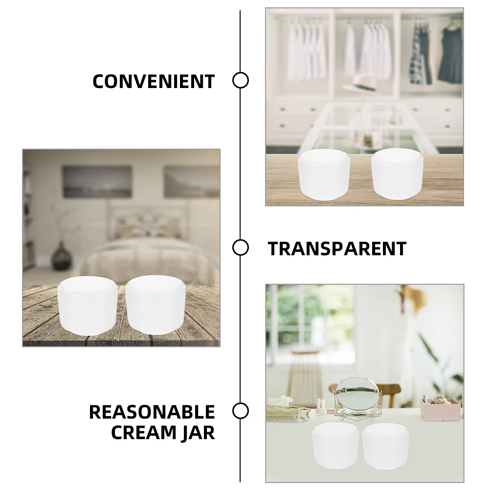 

6pcs Empty Cream Containers Wide Mouth Storage Jars Refillable Travel Practical Lightweight Portable Reusable