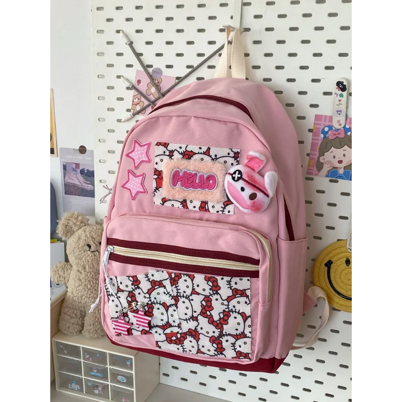 Sanrio Hello Kitty new schoolbag cute cartoon college girls zaino da viaggio di grande capacità