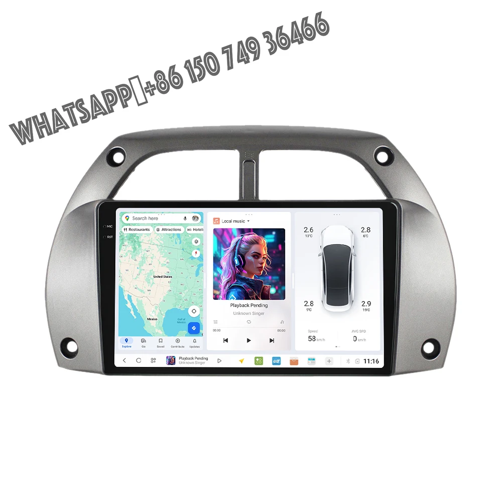 

Hot 8core 4G LTE WiFi MEKEDE DUDUAUTO DUDU7 Car Radio 2k Screen Car-play Android Auto for Toyota RAV4 2001-2006