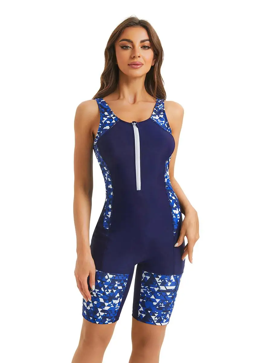 

Трансграничный женский цельный купальник, повседневный спортивный купальник для скоростных гонок, U-Ba, консервативный, закрывающий живот, большой размер