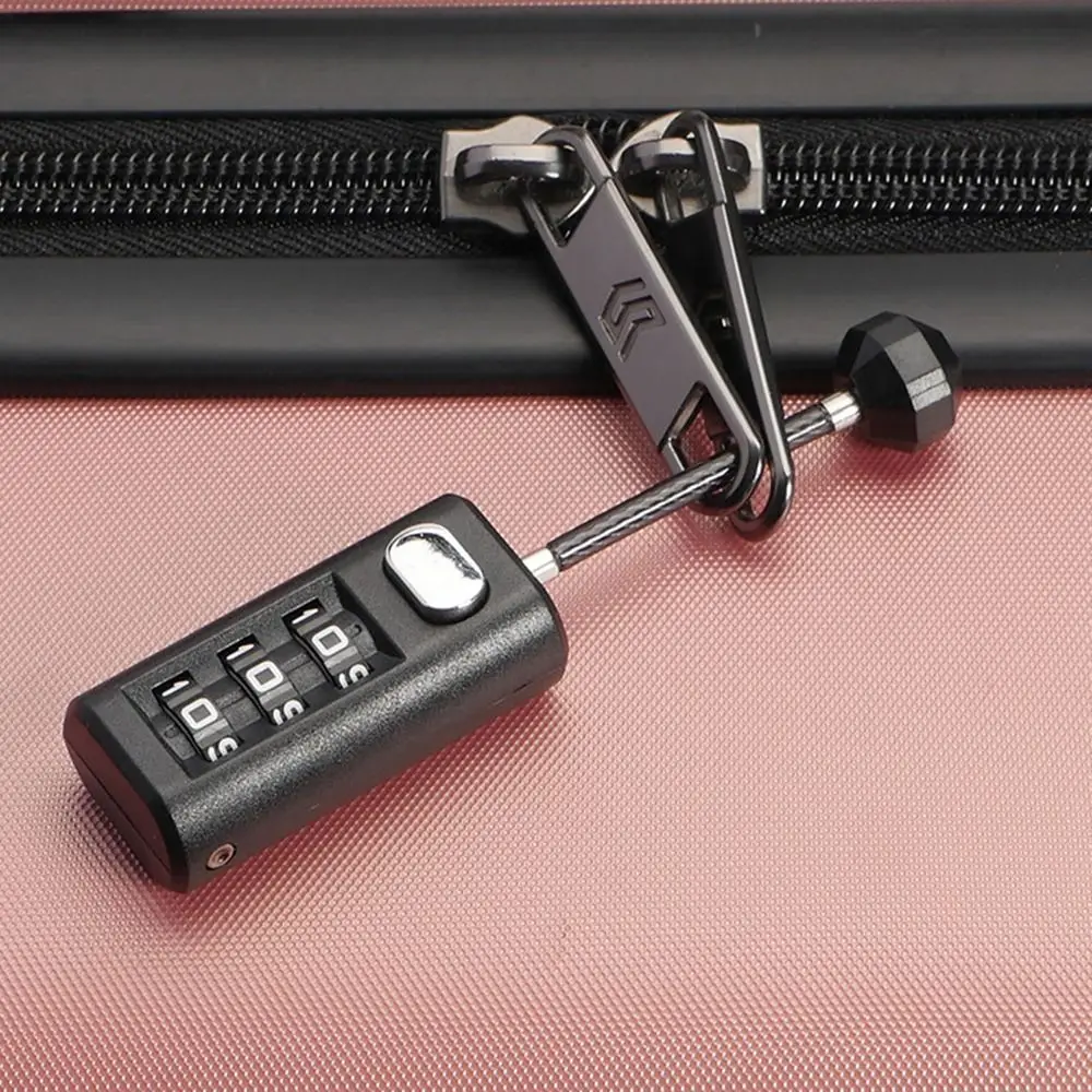 Resettable Coded Lock Combination Lock Dormitory Cabinet  Lock 3 Digit Password Lock Luggage Padlock Backpack Zipper Lock