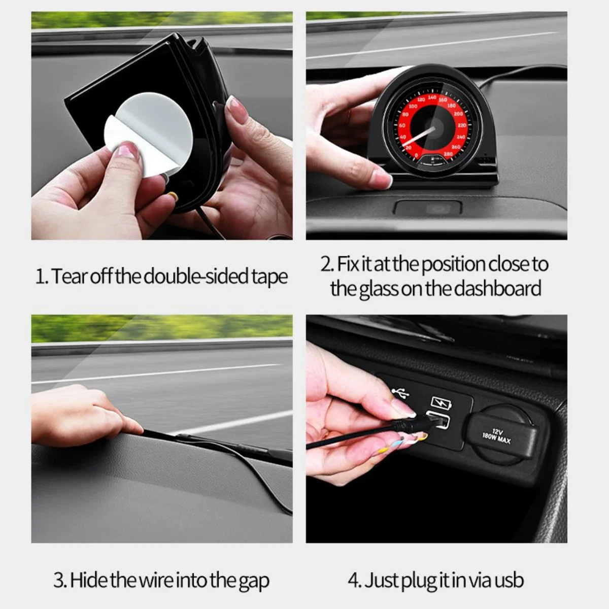 Dashboard Style Ambient Light Swinging Pointer Voice Control USB Car Center Console Ornaments Creative Decoration Accessories image 3