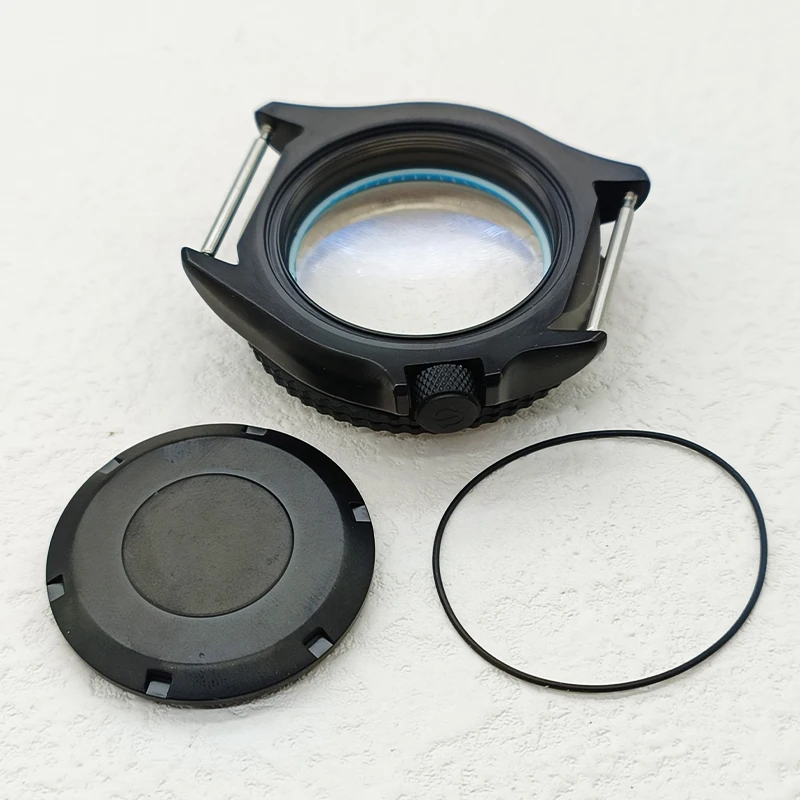 Black Matte SKX007 Watch Case Dome Glass Crystal Fit NH35 NH36 4R 7S26 Movement With Ceramic Bezel Insert Men Watch Repair Parts
