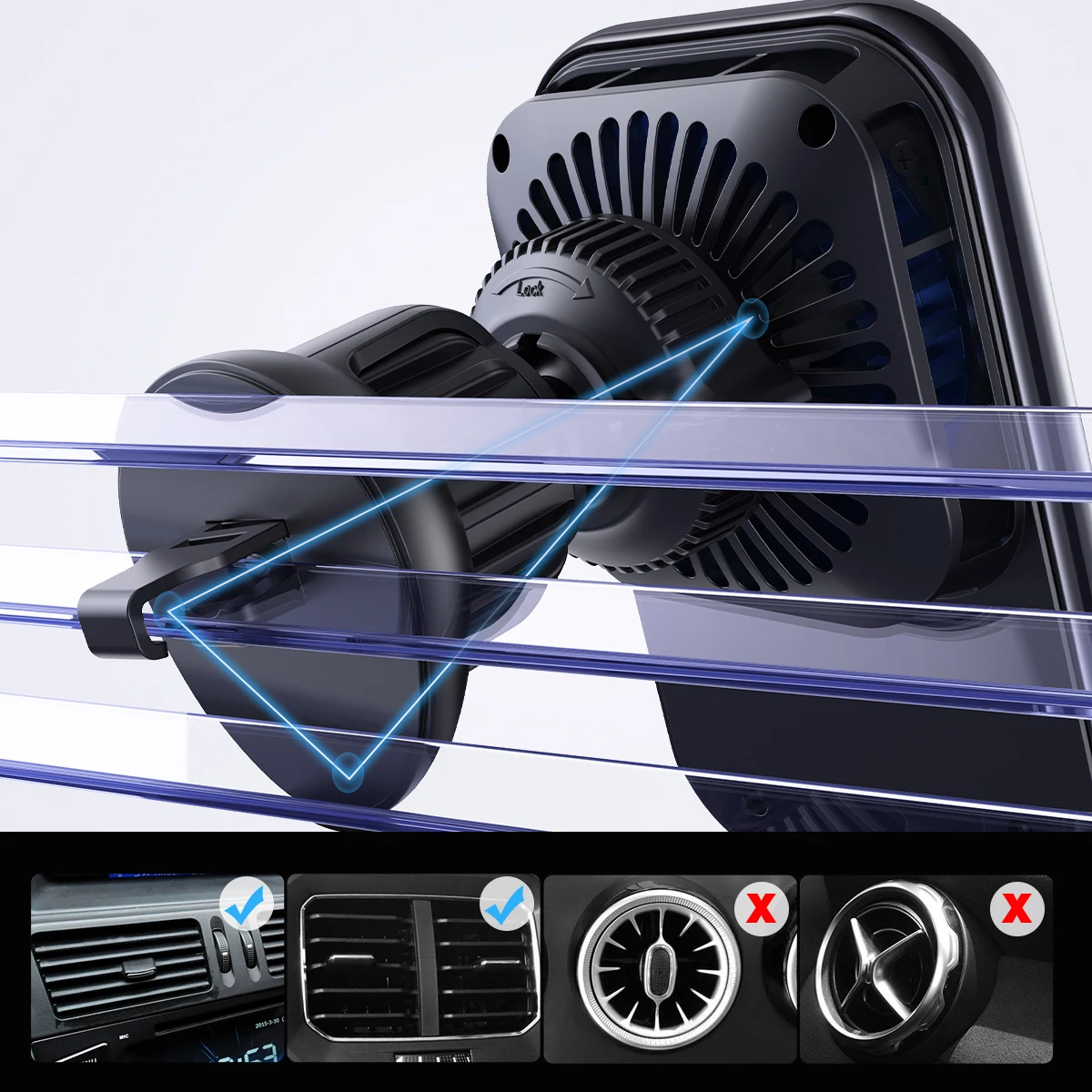 QI2 15 واط حامل هاتف السيارة المغناطيسي برودة أشباه الموصلات شاحن لاسلكي حامل آيفون 16 15 14 13 12 برو Magsafe شاحن سيارة