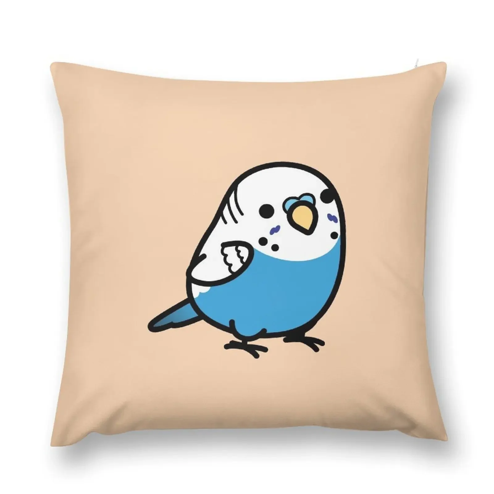 Chubby Blue Budgie - Male Throw Pillow Throw Pillow Covers christmas pillowcases pillow