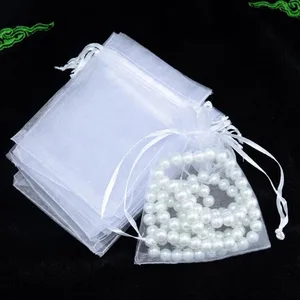 20 pcs mesh bags with cord packaging sweet cosmetic jewelry wedding pocket pocket Multicolored gift draw by Drawable Organza Bolsa 10 Main Sales Packaging Christmas - №7