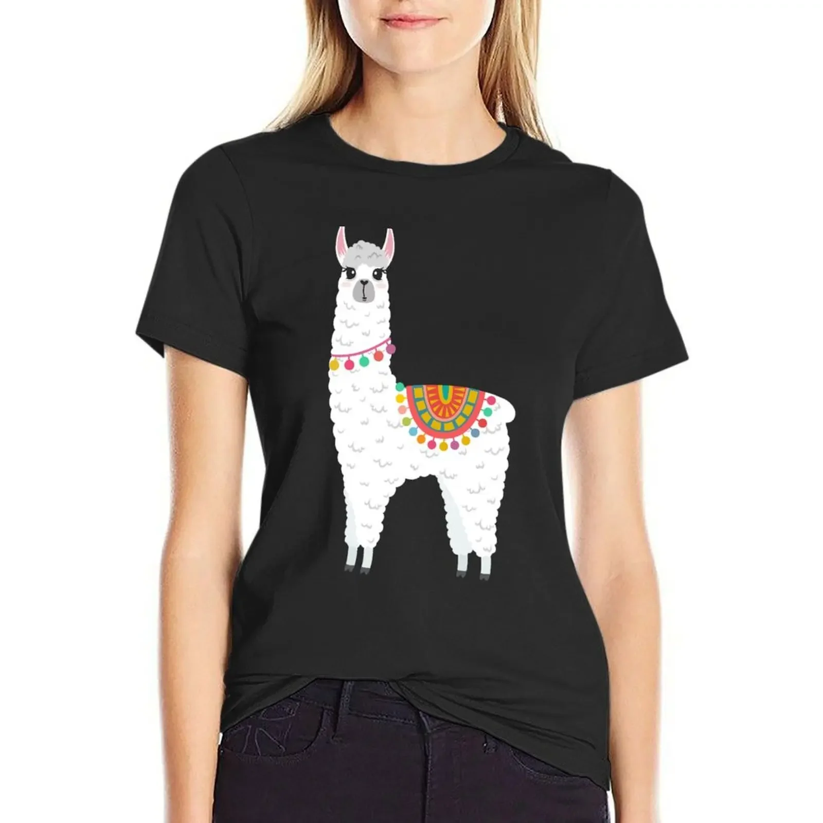 

Cute Alpaca Pattern T-Shirt korean fashion plus size tops funnys woman t shirt