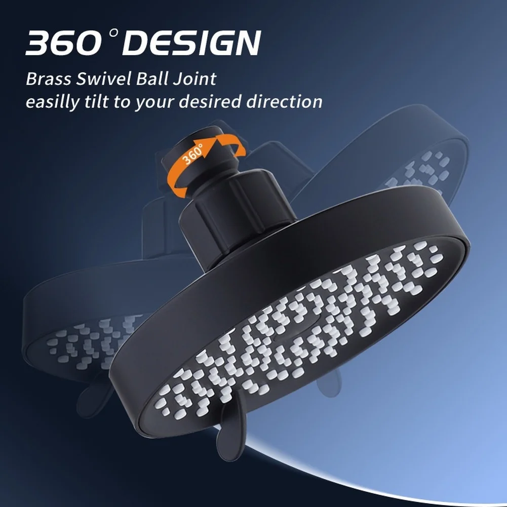Adjustable for top Spray 5 Inch Rain Shower Head For Daily Refreshing Shower Rainfall Massage Mixed Mode High Pressure Shower