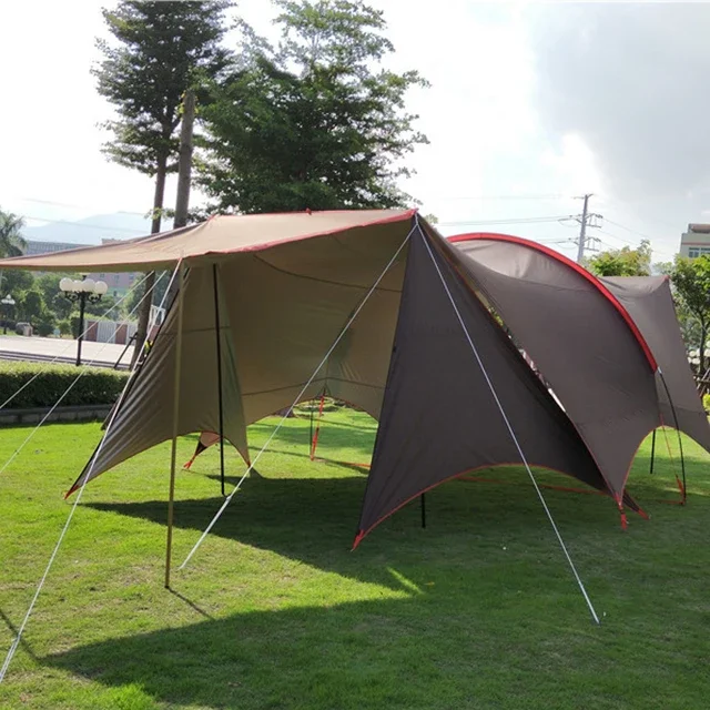 Large High Quality Tarp Shelter Tent High Quality  Umbrella Beach Shade Tent Sun Shelter UV Portable Large Rain Fly Tarp