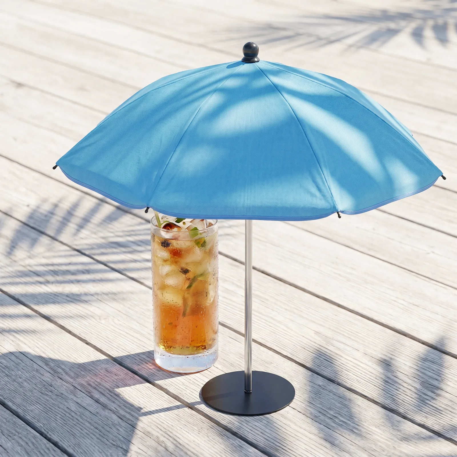 Mini Sun Shade Umbrella 65Cm Compact Desktop Table Canopy for Drinks Phones Poolside Table Shade Umbrella Blue