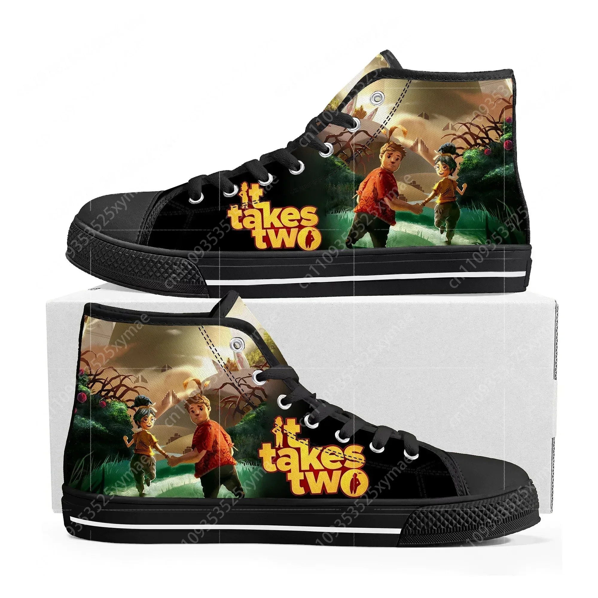 

Кроссовки на высокой подошве в стиле аниме и мультфильмов, для мужчин и женщин, подростков, высококачественные парные кеды из канваса, изготовленные на заказ