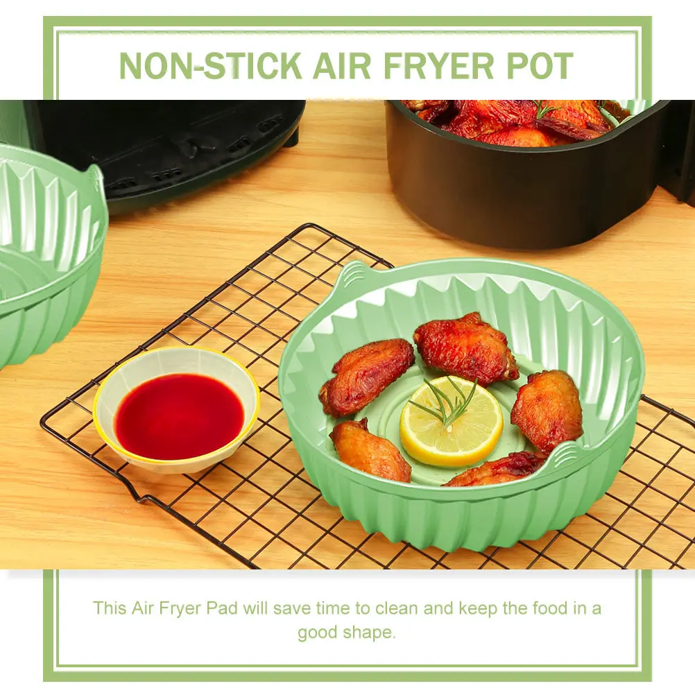 Forma de Silicone Redonda para Air Fryer, Reutilizável, Antiaderente, Tapete de Silicone para Forno, Utensílio de Cozinha