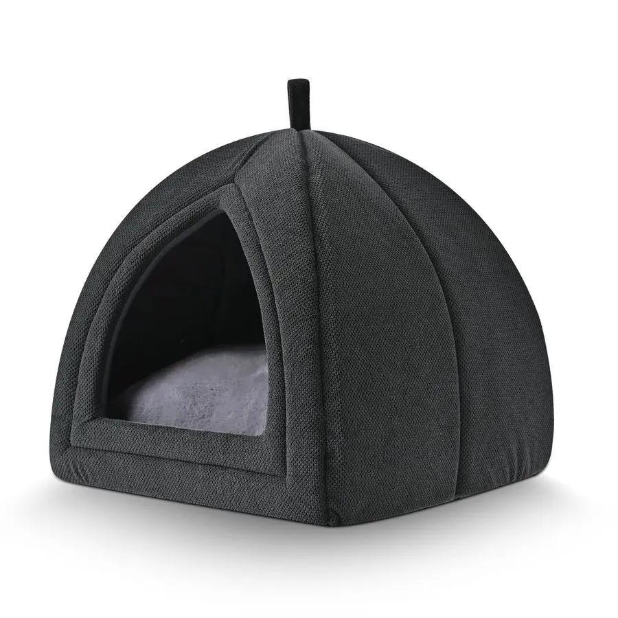 

Cat Cave Bed, 2in1 Foldable House for Indoor Cats, with Washable Cushion and NonSlip Base, 17.5 x 17.5 Inches, Large