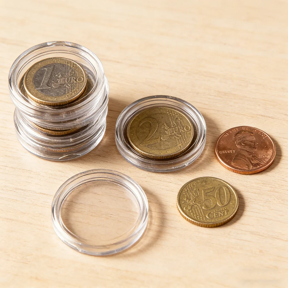 Clear Plastic Coin Capsules Storage Box Various Sizes 30/32/33/38/40/45mm Storage Cases Holders Protector Coin Collectors Gift