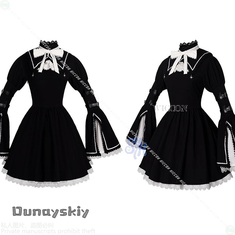 Anime Game Project Sekai Cosplay Shinonome Ena Halloween Nun Costume Black Vintage Goth Lace Lolita {BankaiMode}Sweet Jirai Kei view 6
