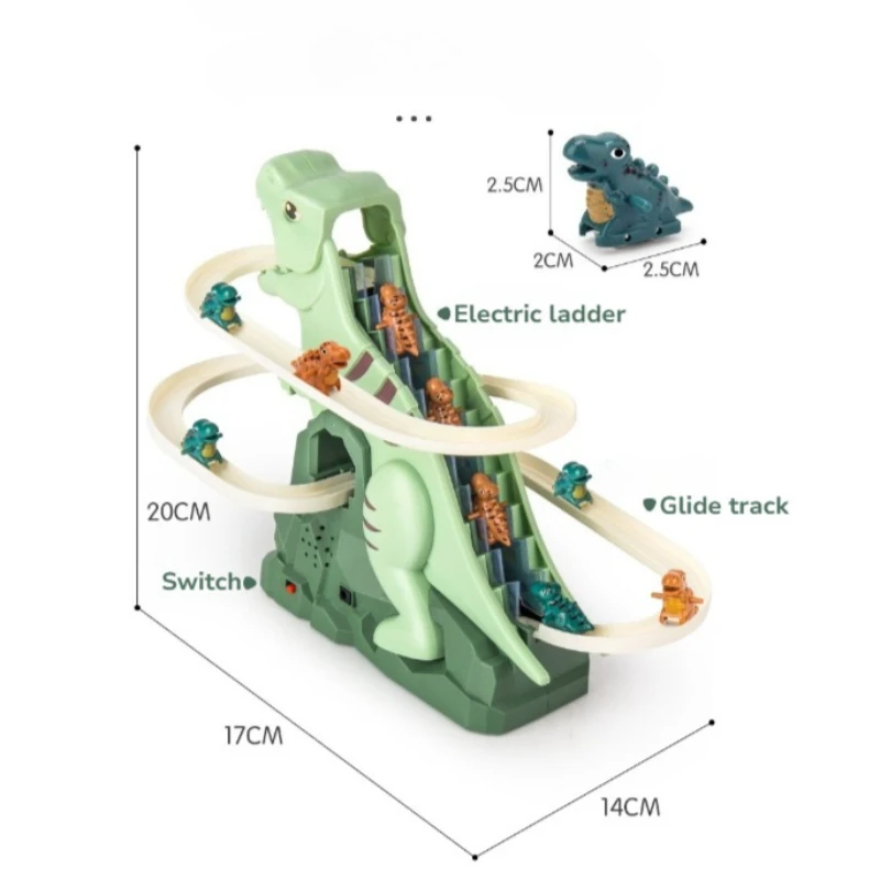 

Динозавр, восхождение на лестнице, игрушка, динозавр, горка для восхождения, музыкальная игрушка, погоня, гонка, электрическая игра с динозавром на роликах для детей, Рождество