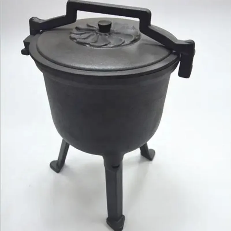 

Горячая распродажа: 4-литровая чугунная походная печь-казан с крышкой на треноге для кемпинга и путешествий