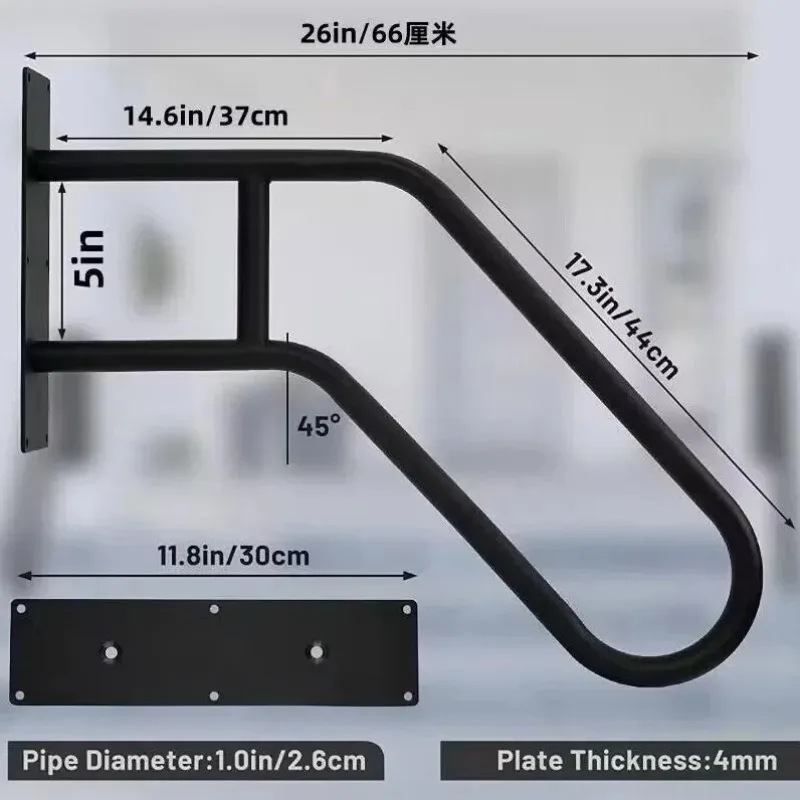 Pasamanos de escalera de acero minimalista industrial: barandilla de seguridad antideslizante para personas mayores, protector de escalones moderno y alquiler de vacaciones