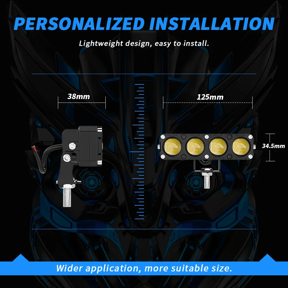 LED Motorcycle Spotlight Electric Vehicle Off-road Motorcycle Modified Waterproof LED Spotlight Car Light Super Bright Headlight