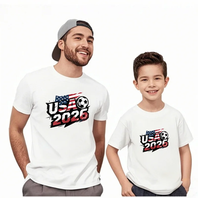 2026 Nationalmannschaft Familien-T-Shirt Vater-Sohn Sommer-Shirt Herren Jungen Kurzarm-Shirt Eltern-Kind-Sets