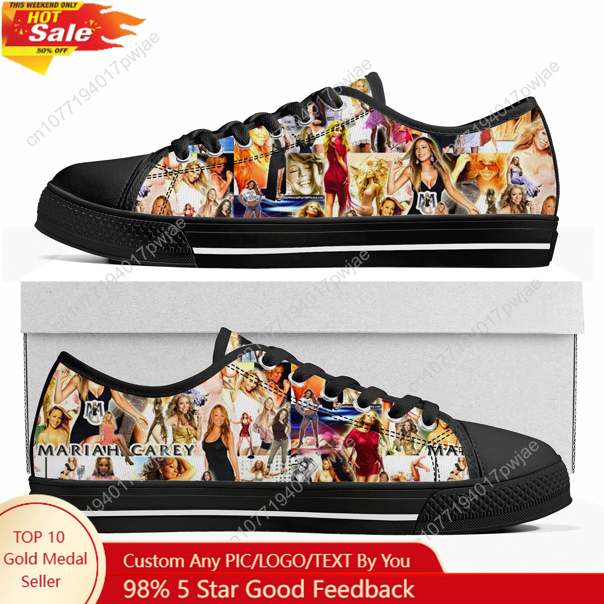 

Mariah Carey Singer Low Top Lightweight Sneakers Mens Womens Teenager High quality Canvas Sneaker Travel Casual Custom Shoes