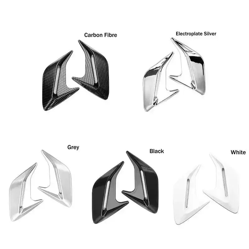 ألياف الكربون العالمي سيارة القرش الخياشيم الحاجز الجانب تدفق الهواء منفذ تنفيس لاصقة تزيين غطاء الكسوة ملصق مائي تصفيف السيارة #5