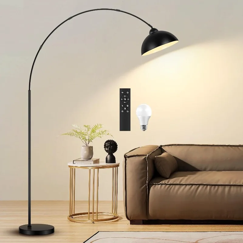 

Arc Floor Lamp for Living Room with Remote, 78” Black Standing Lamp with LED Bulb, Stepless Dimmable Color Temperature