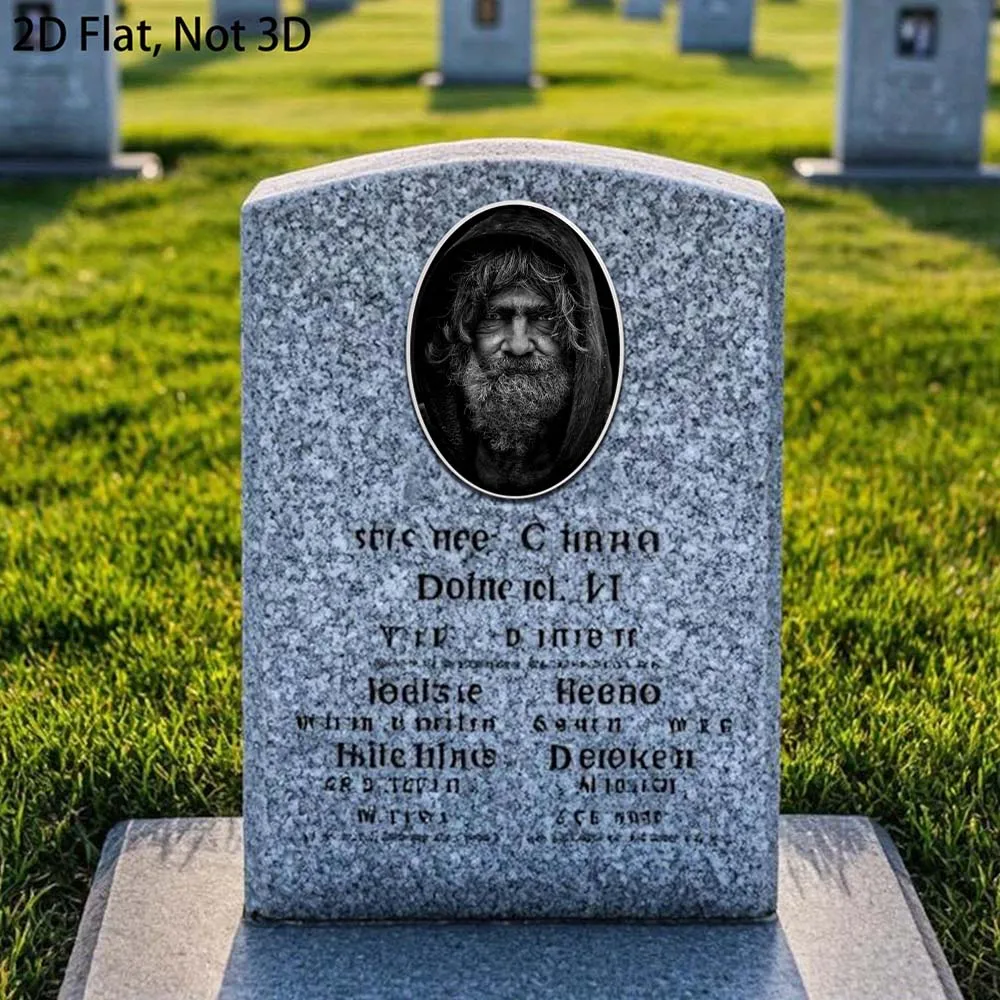 2D Flat Not 3D 1pc Custom Photo Memorial Headstone Tile Contemporary Style Durable Outdoor Plaqu Customizable Plaque