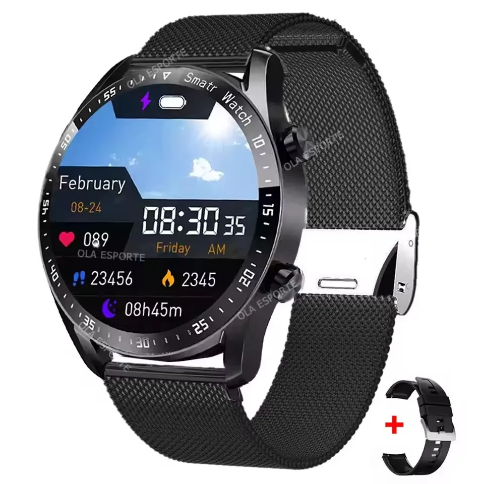 2025NFC Bluetooth-oproep Smart Watch Heren Volledig scherm GPS-sportarmband Waterdichte ECG-gezondheidsmonitor SmartWatch voor IOS Android