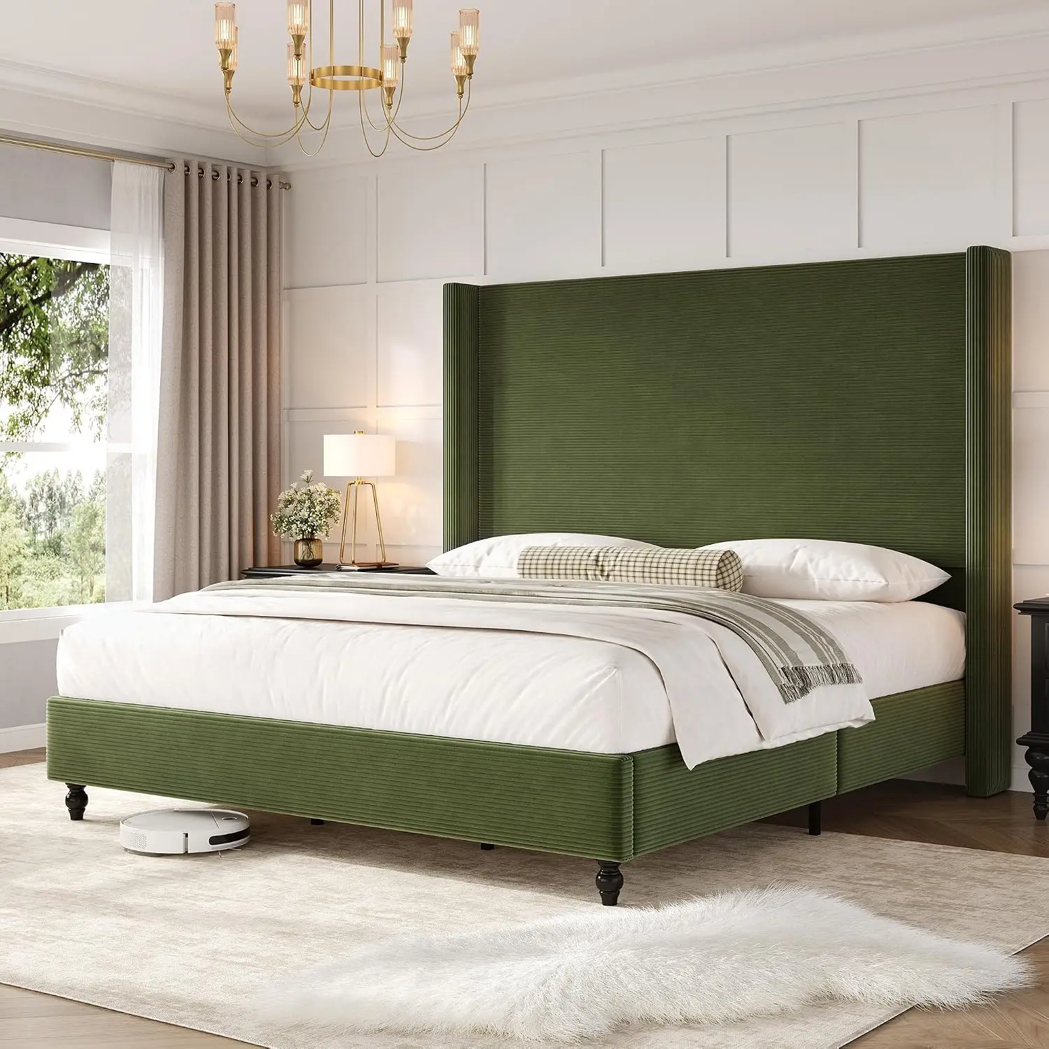 King Upholstered Platform Bed 65