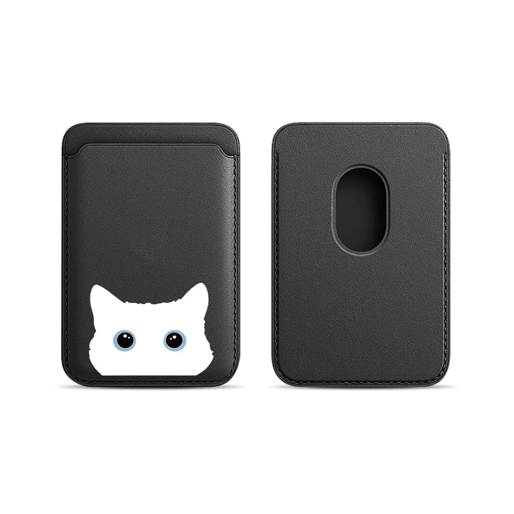 Niedliche Katzen-Lederkartenhalterung, Süße Kitty-Geldbörse, Telefonkartenhalter für Magnetische Hüllen, Geeignet für alle iPhone Magsafe-Karten-Handytaschen – Detail 9