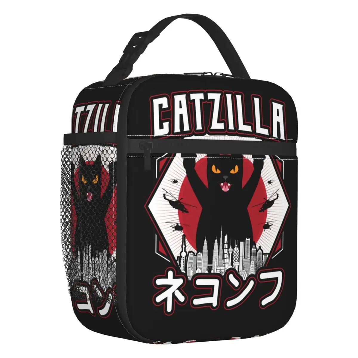 Catzilla Portable Lunch Box Women Waterproof Sunset Style Cat Kitten Lover Cooler Thermal Food Insulated Lunch Bag Office Work