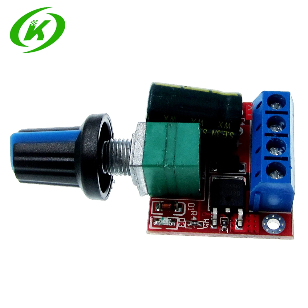 DC-DC Mini 12V, 10 buah Mini 4.5 v-35 V 5A 90W PWM DC modul pengatur kecepatan Regulator dapat disesuaikan