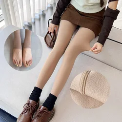 New Women Thermal Leggings Warm Concise Solid Color Elastic Pantyhose Female Comfortable High Waist Thicken Plush Slim Fit Pants