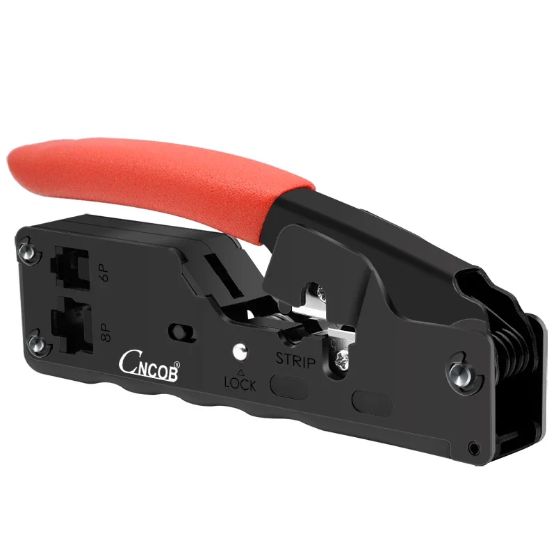 CNCOB ケーブルクリンパ 8P8C/RJ45 6P6C/RJ12 6P4C/RJ11 ネットワークケーブル/電話回線コネクタ圧着ペンチストリッピング/トリミング