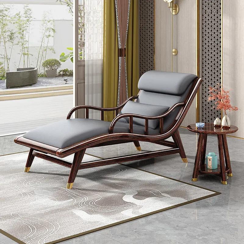 LMMM  new Chinese-style purple gold sandalwood all-solid wood sofa recliner lunch break single balcony leisure chair