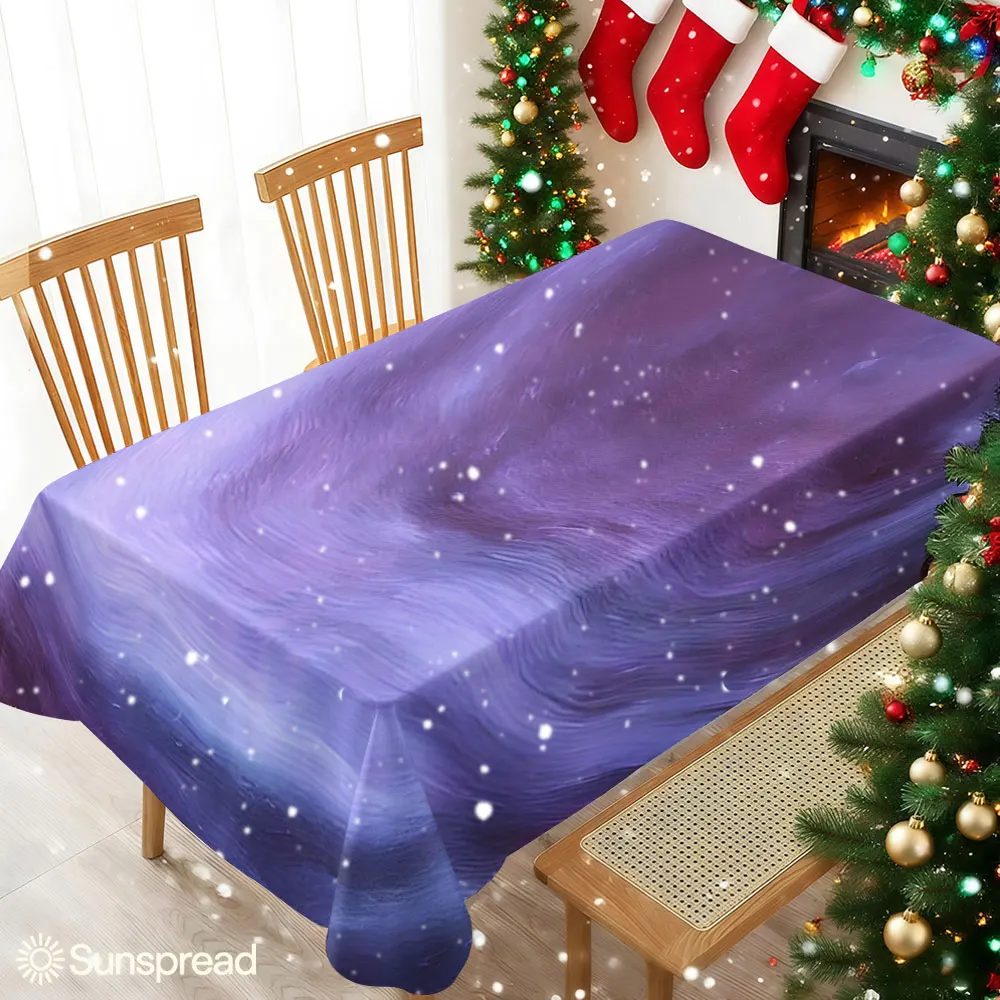 Purple Swirl Nebula Table Cloth Waterproof Tablecloth Spill Proof Table Cloth, Wipe Clean Table Cloth for Dining Camping