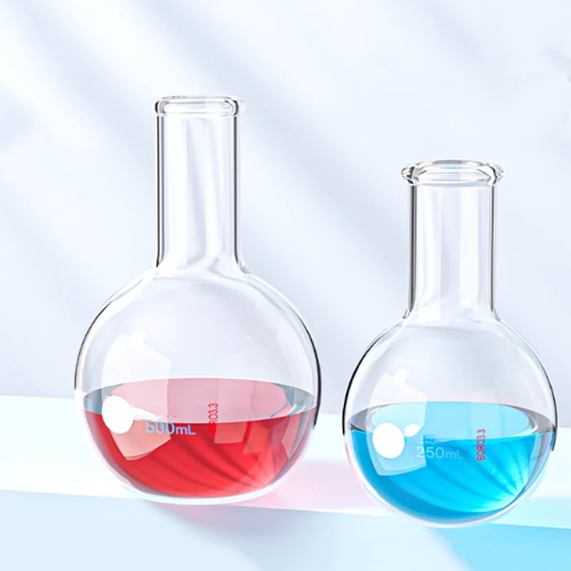 

Long neck glass round bottom flask single mouth flat bottom 150/250/500/1000ml distillation flask experimental ball bottle