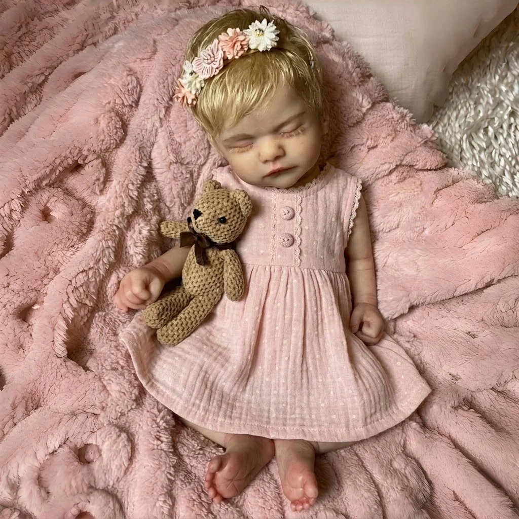 18inch Painted Sam Bebe Girl Full Body Solid Silicone Reborn Baby Doll With Rooted Hair Doll Toy Boneca Reborn Corpo De Silicone