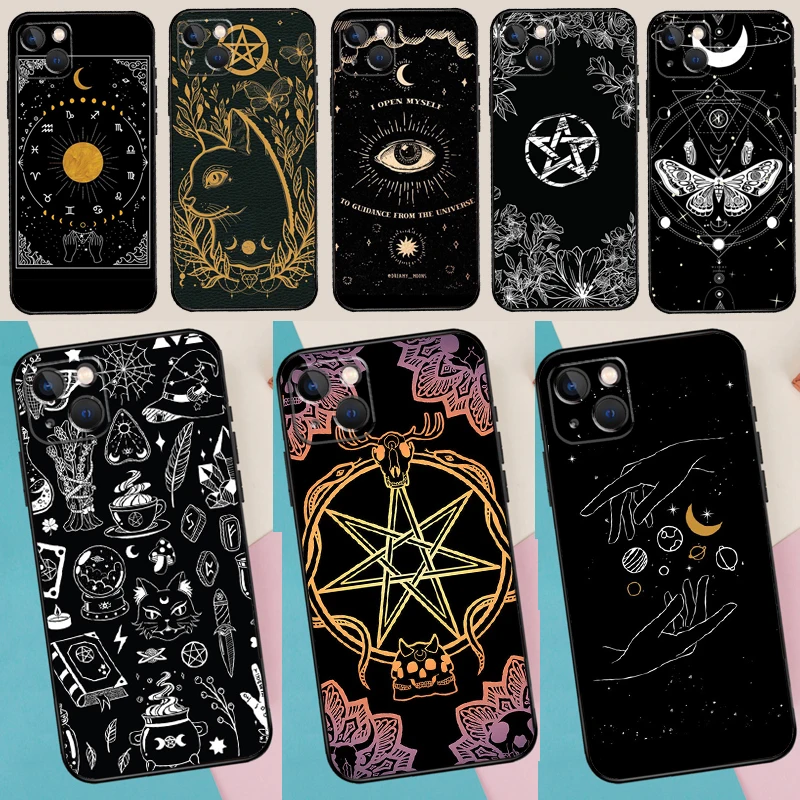 Occult Witchcraft Moon Gothic Witch Bumper For iPhone 14 13 Pro Max 12 mini 11 Pro Max 6 7 8 Plus XS XR XS Max SE 2020 Cover