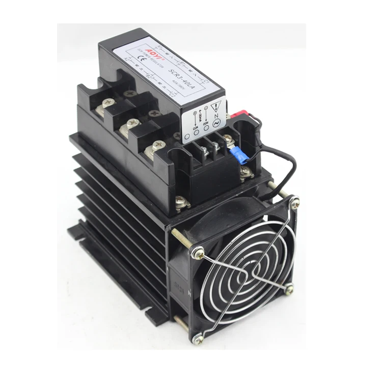 جدار جبل 4-20mA 0-10VDC ثلاث مراحل 380VAC مروحة الثايرستور SCR منظم الطاقة فرن التدفئة الكهربائية المراقب المالي